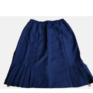 Elegant Navy Blue Women's Skirt Pleated Vtg Nikki Petite 12